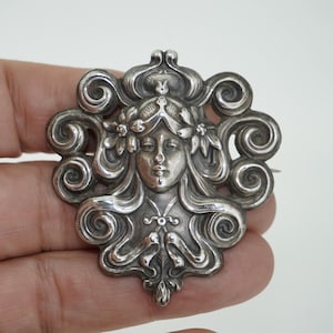 Original Sterling Silver Art Nouveau Brooch