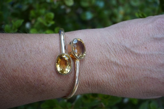 18K Citrine Wrap Around Bypass Bracelet - image 1