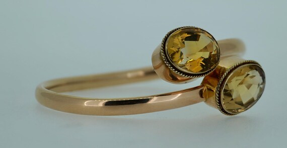 18K Citrine Wrap Around Bypass Bracelet - image 8