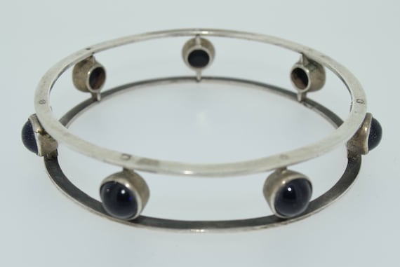 Sterling Silver Arts and Crafts Bangle Bracelet - image 1