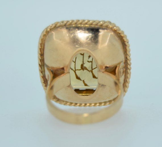 Victorian 14K Rose Cut Diamond Citrine Ring - image 4