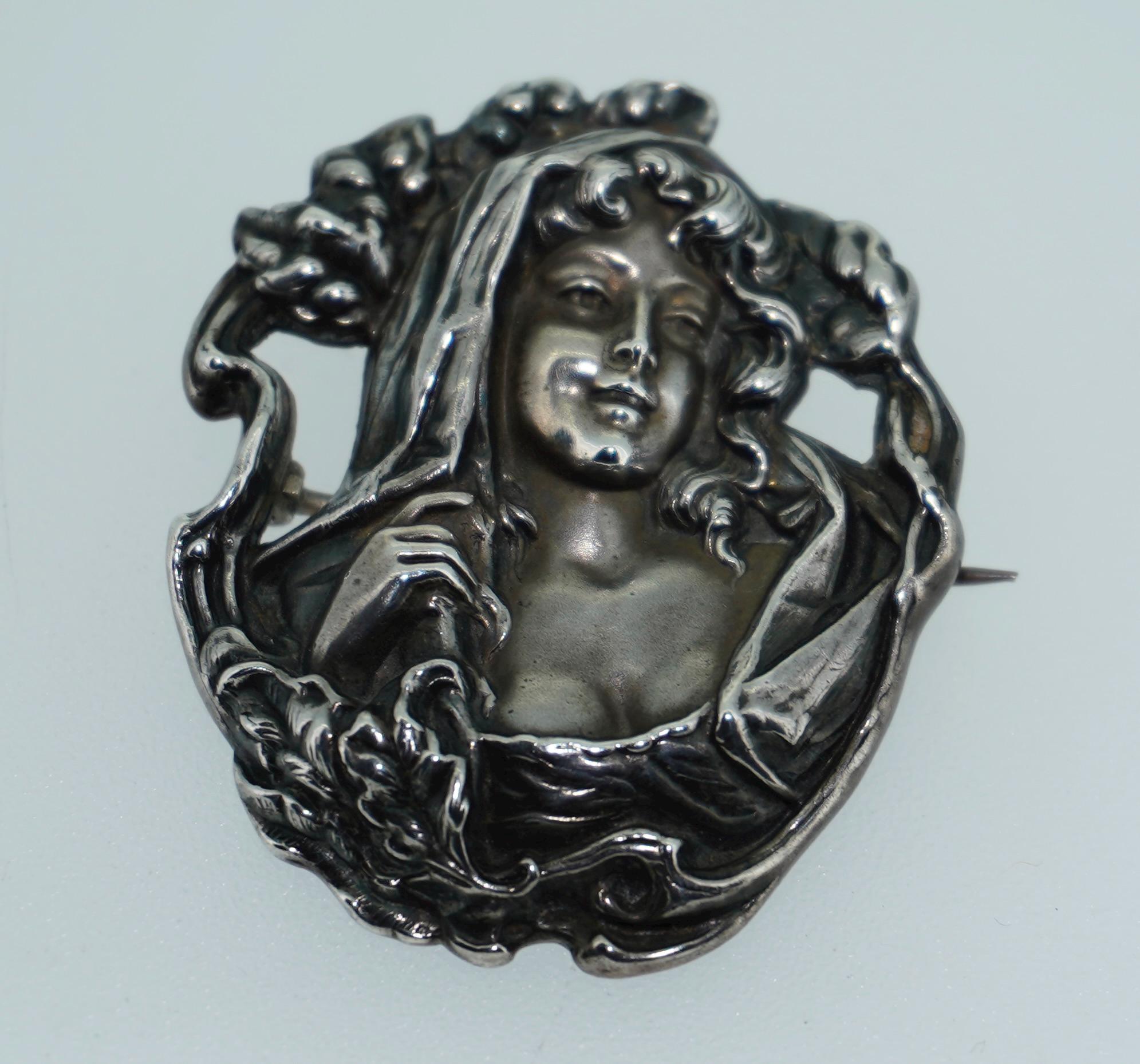 William Link 1902 Art Nouveau Sterling Silver Repoussé Pin - Etsy