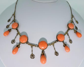 Grande collana con ciondolo medaglione ovale in argento massiccio vintage - Italia