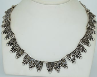 Vintage Sterling Silver Mid Century Collar Necklace