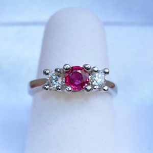 Platinum Fine Ruby & Diamond Ring Engagement wedding