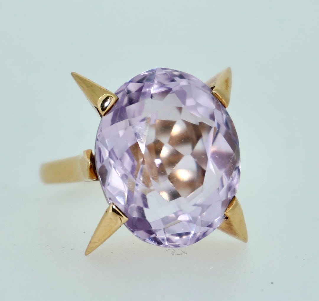 Mid Century Modern Space Age 18K Amethyst Ring - Etsy