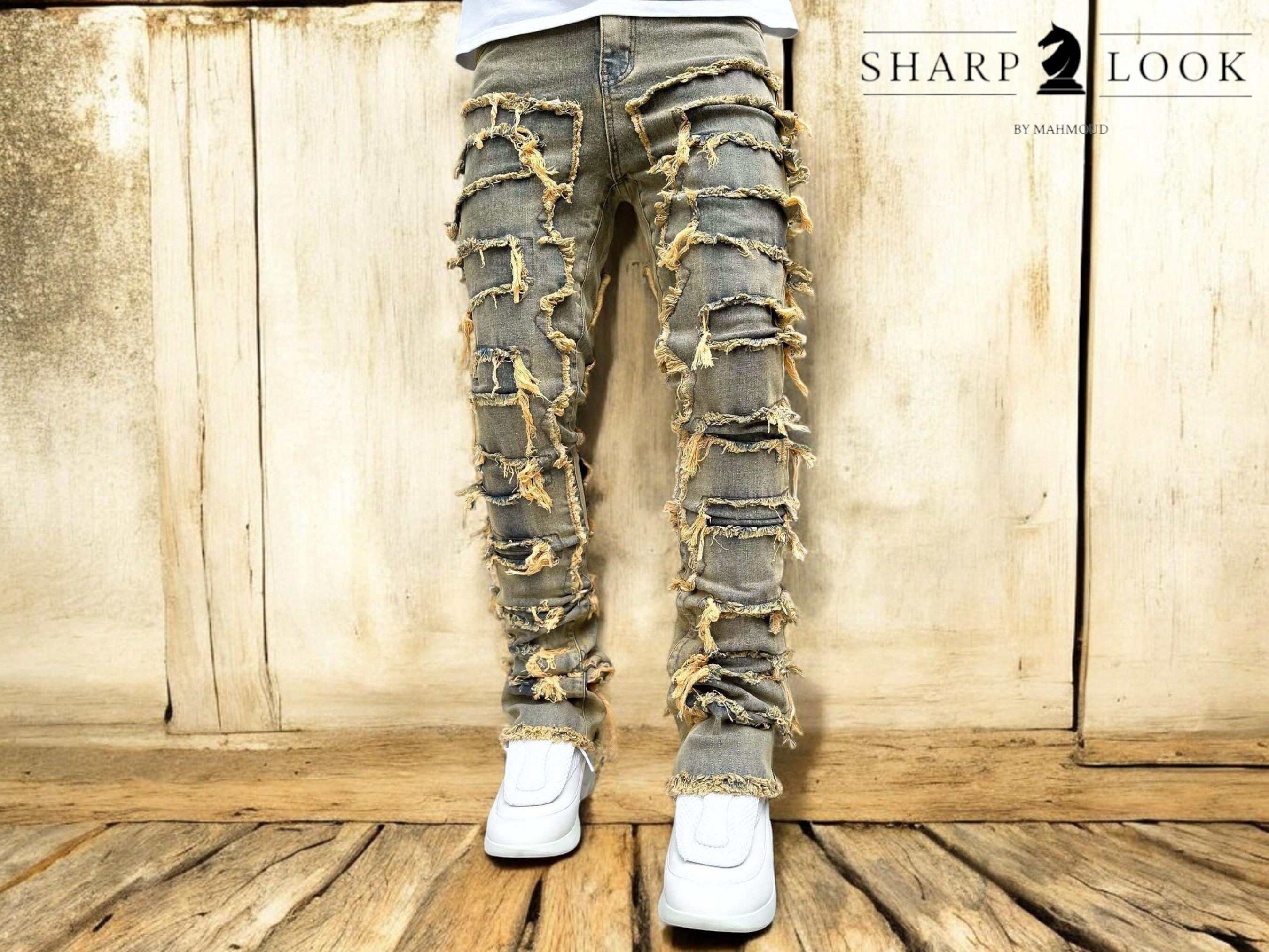 Perlas Pantalones Rotos Con Cadenas Conjunto De Jeans Rotos México