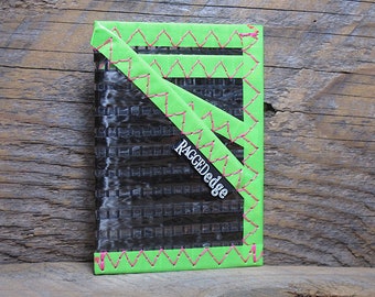 Carbon Fiber Card Wallet - USA Made - Carbon Fiber Black Green Pink  - Vegan - Durable