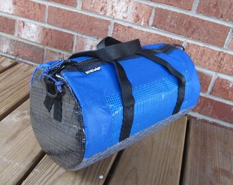 SALE! Sailcloth Duffel Bag - USA Made - Small - Vegan - Blue / Gray / Black
