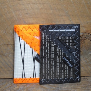 Cartera para tarjetas - Bloqueo RIFD - Fabricada en EE. UU. - Vegana - Fibra de carbono o naranja