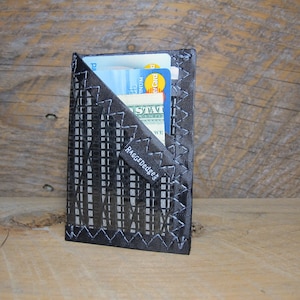 Cartera con bloqueo RFID y funda para tarjetas - Fibra de carbono - Fabricada en EE. UU. - Vegana - Negra/Gris