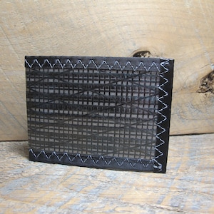 Billetera plegable RFID de fibra de carbono - Fabricada en EE. UU. - Vegana - Bloqueo RFID - Negra/Gris