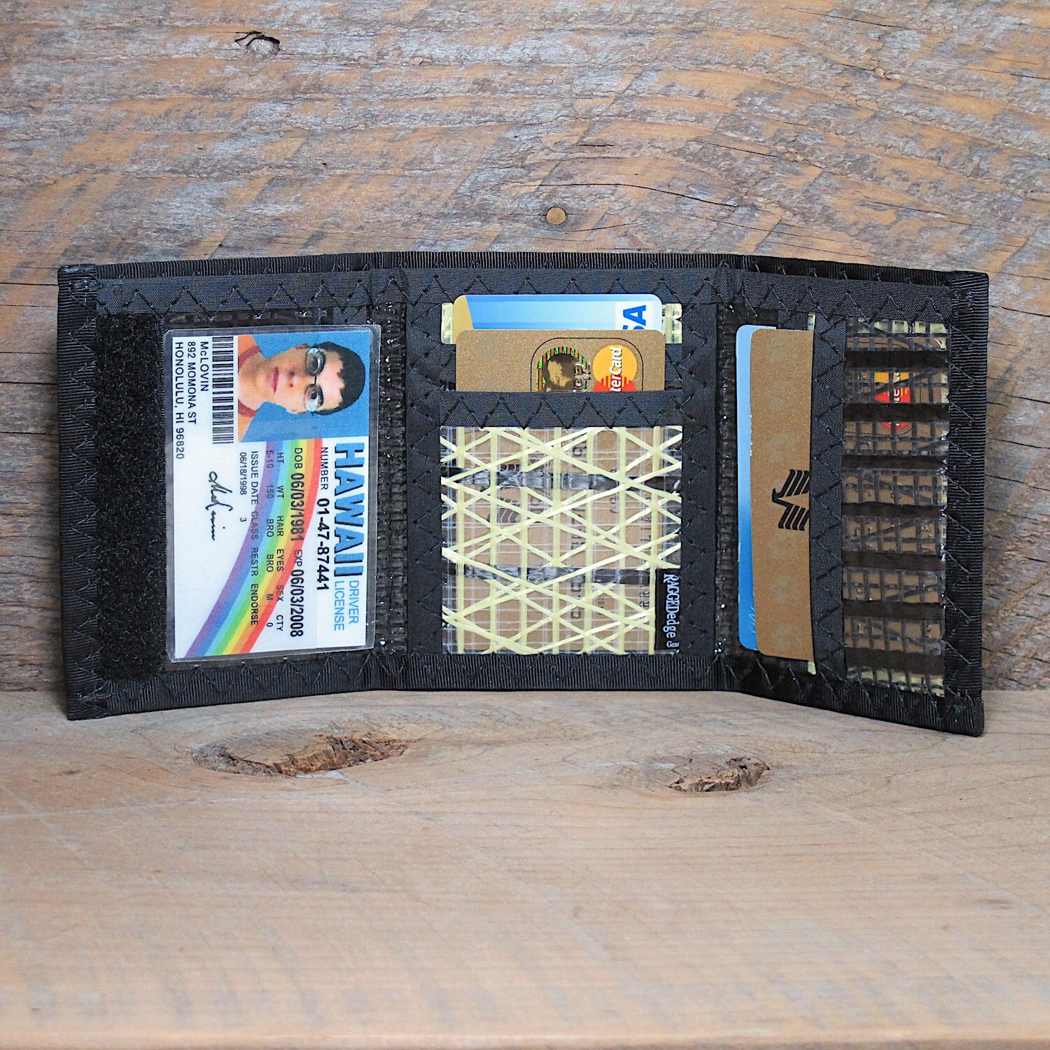Carbon Fiber Trifold ID Wallet USA Made Carbon Fiber Black & Kevlar