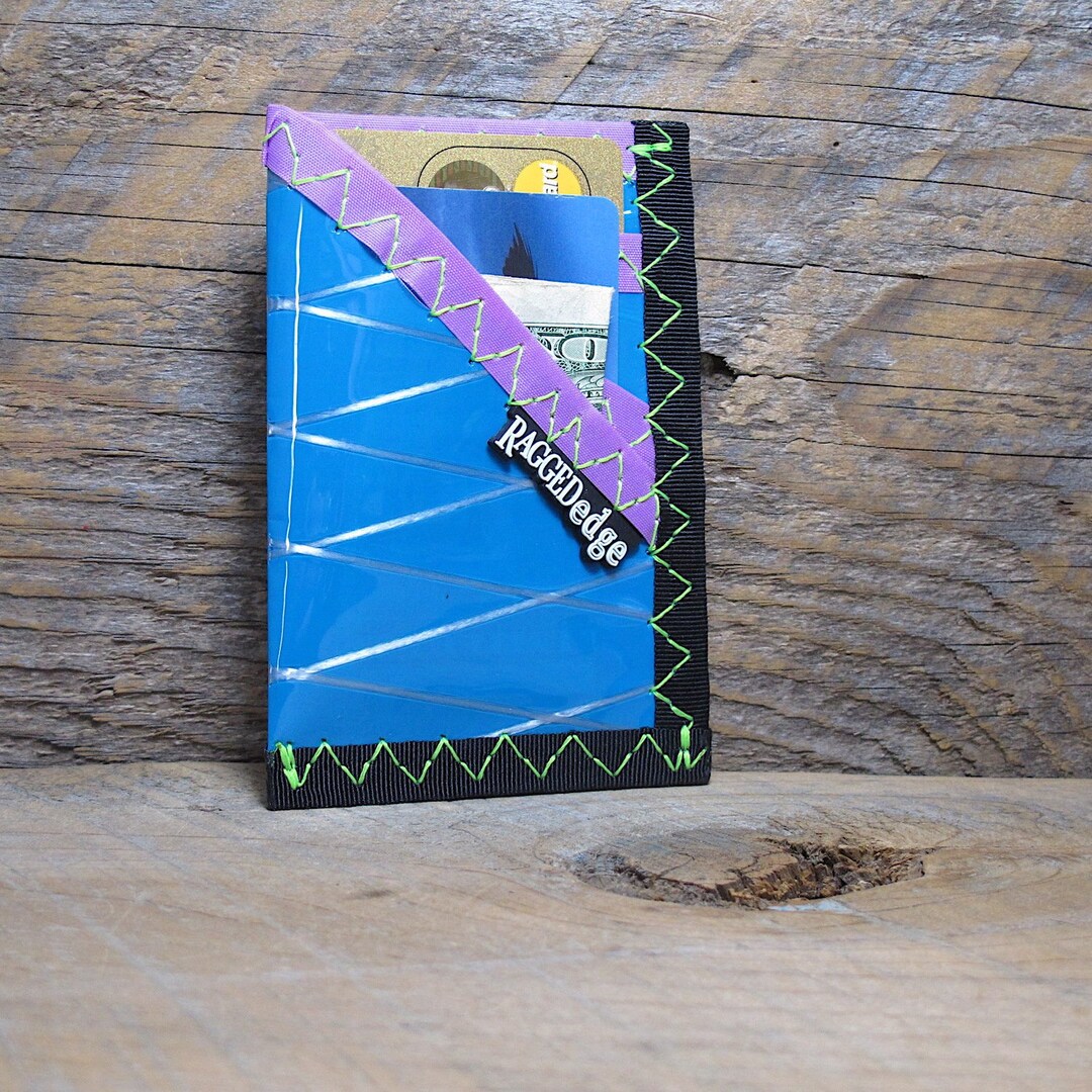 Card Sleeve ID Wallet Vegan USA made Built to Last Blue Purple Etsy