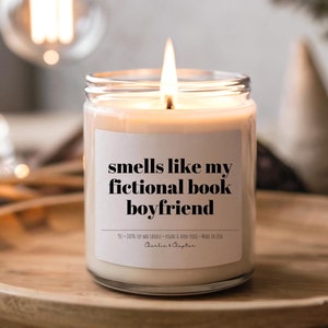 Book boyfriend candle, gift for women who read, gifts for girls who like to read, book lover gift, book lovers candle, book inspired candle