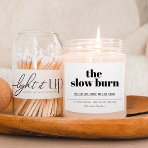 Slow burn book lover candle, romance reader book club, slow burn bookish, gift for romance reader, romance novel gift, enemies to lovers