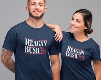 Tee Hunt Reagan Bush 84 Muscle Shirt Ronald American President History GOP Sleeveless