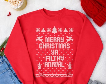 merry christmas ya filthy animal moletom com capuz