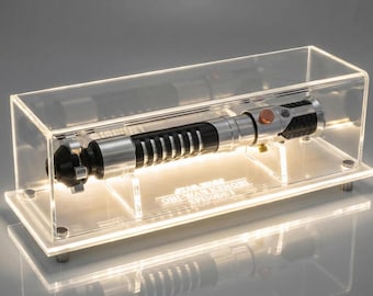 Custom Engraved Lightsaber Display Case, LED Illuminated, Acrylic