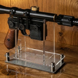 DL-44 Blaster Stand, ANH, acrylic, aluminum, chemically fused acrylic parts. Ships 1-2 days, 100% guaranteed