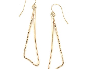 14k Gold-Filled Large Triangular Hoop Earrings - BREEZE