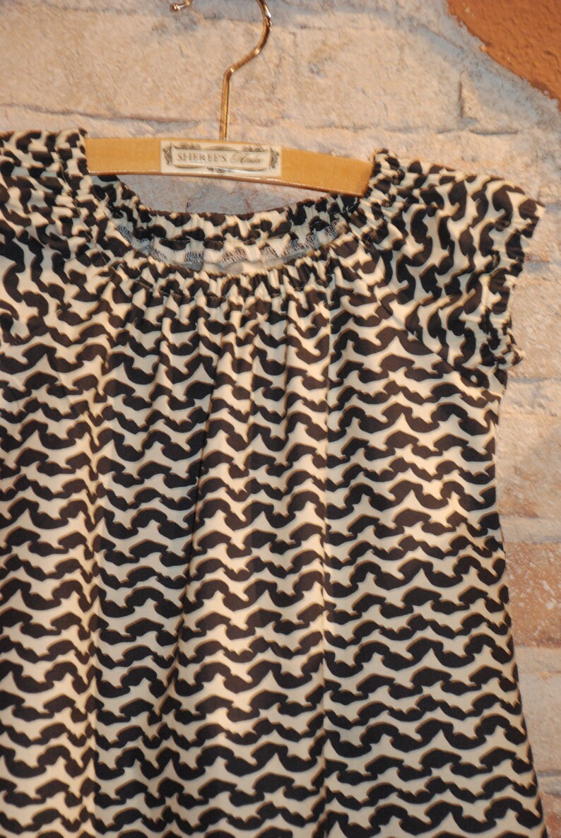 Modern Graphic Grey White Peasant Dress  girls kids fall image 2