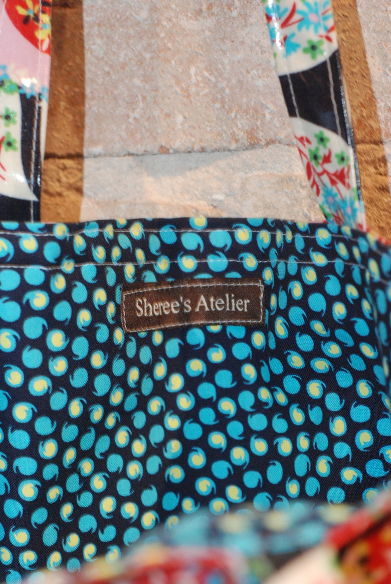 Tween Teen Laminated Cotton Tote Bag  waterproof fabric image 2