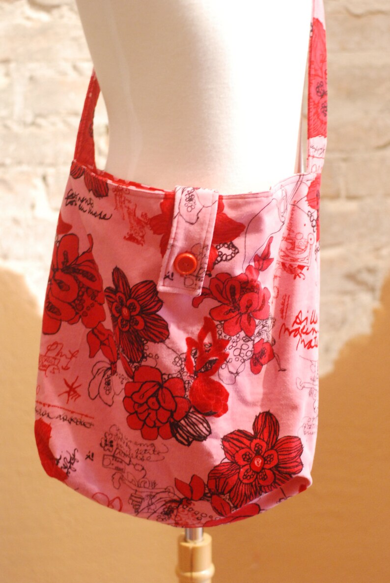 Tween Teen Tote Bag hip bag modern fashionista Pink Red Etsy