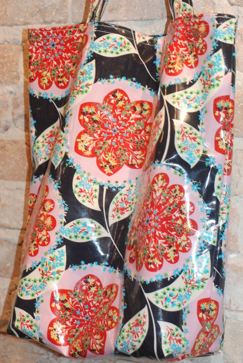 Tween Teen Laminated Cotton Tote Bag  waterproof fabric image 4