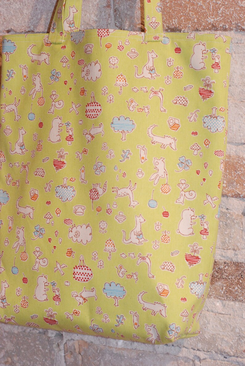 Girls Tween Teen Tote Bag Kawaii Cute Japanese Print Cotton Etsy