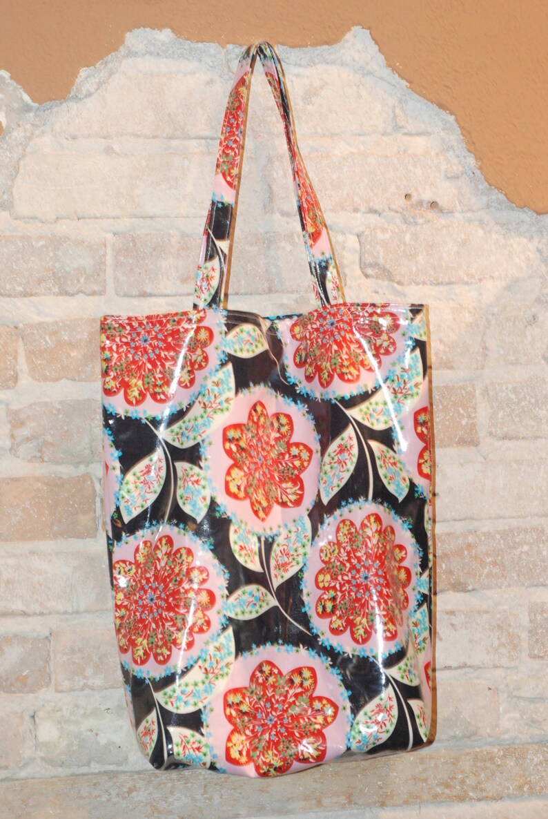 Tween Teen Laminated Cotton Tote Bag  waterproof fabric image 0