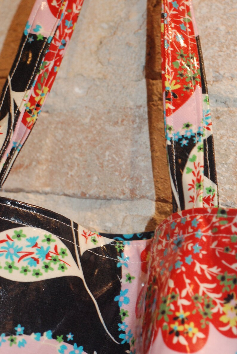 Tween Teen Laminated Cotton Tote Bag  waterproof fabric image 3