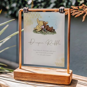 Winnie The Pooh Windel Raffle Zeichen, bearbeitbares Gewinnspiel Zeichen, Baby Shower Party Favor, druckbares Winnie The Pooh Zeichen, digitaler Sofort Download