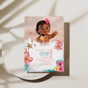 Moana bewerkbare digitale verjaardagsuitnodiging, Moana-uitnodiging downloaden, afdrukbare Moana gepersonaliseerd, tekst uitnodigen, Moana