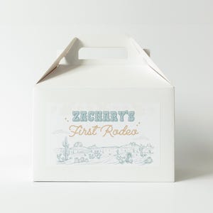 Wild Cowboy Gable Label, First Rodeo Birthday Theme Party Decor, Western Birthday Favors, Editable Digital Template