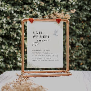Memorial Table Sign: Funeral Poem, "Until We Meet Again" (Digital Template)