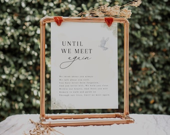 Memorial Table Sign: Funeral Poem, "Until We Meet Again" (Digital Template)