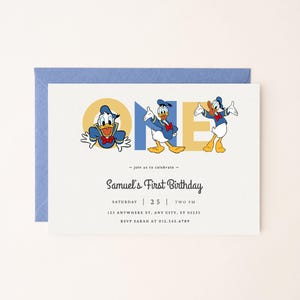 Donald Duck Birthday Invitation: Mickey and Friends Party (Digital Download, Editable Template 7x5&quot; )