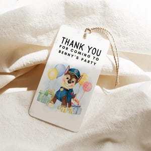 Watercolor Paw - PawTy Gift Tags, Printable Thank You Tags, Instant Digital Download Template