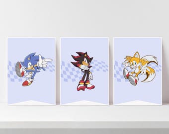 Printable Modern Sonic Birthday Banner, Editable Party Banner, Instant Digital Download