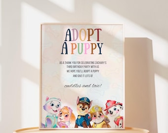 Editable Adopt a Puppy Birthday Bundle, Dog Adoption Certificate, Puppy Adoption Sign, Adopt a Dog Puppy Paw-ty Birthday Invitation, Canva
