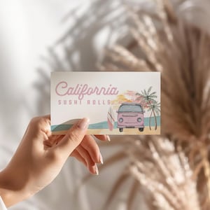 The Big One Surf Tent Cards, First Birthday Food Labels, Surf Theme Birthday, Digital Template