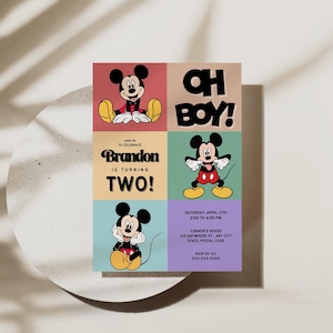 Invitación de cumpleaños de Mickey Mouse: Invitación editable para fiesta (Descarga imprimible)