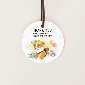 Watercolor Pup Thank You Tags: Paw-Ty Theme (Printable Digital Download)