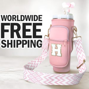 40oz Cup Carrier with Strap Personalized Tumbler Bag Custom Cup Accessories Water Bottle Carrier Water Bottle Holder Case Pouch Accessory