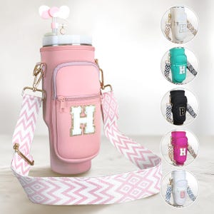 Custom 40oz Cup Carrier with Strap Personalized Tumbler Bag Cup Accessories Water Bottle Carrier Water Bottle Holder Case Pouch Accessory
