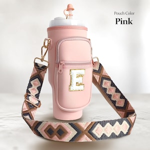 Custom 40oz Cup Carrier with Strap Personalized Tumbler Bag Cup Accessories Water Bottle Carrier Water Bottle Holder Case Pouch Accessory
