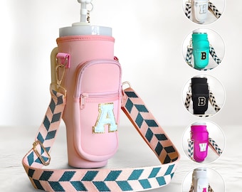 Personalized 40oz Tumbler Carrier with Strap Tumbler Bag Custom Tumbler Holder Tumbler Pouch Tumbler Case Handle Cup Water Bottle Accessory