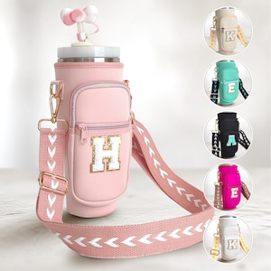 Custom 40oz Cup Carrier with Strap Personalized Tumbler Bag Cup Accessories Water Bottle Carrier Water Bottle Holder Case Pouch Accessory