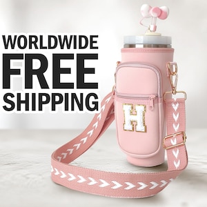 40oz Cup Carrier with Strap Personalized Tumbler Bag Custom Cup Accessories Water Bottle Carrier Water Bottle Holder Case Pouch Accessory